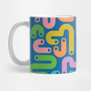 JELLY BEANS Squiggly New Wave Postmodern Abstract 1980s Geometric in Bright Summer Pink Orange Mustard Green Purple Pink with Royal Blue Dots - UnBlink Studio by Jackie Tahara Mug